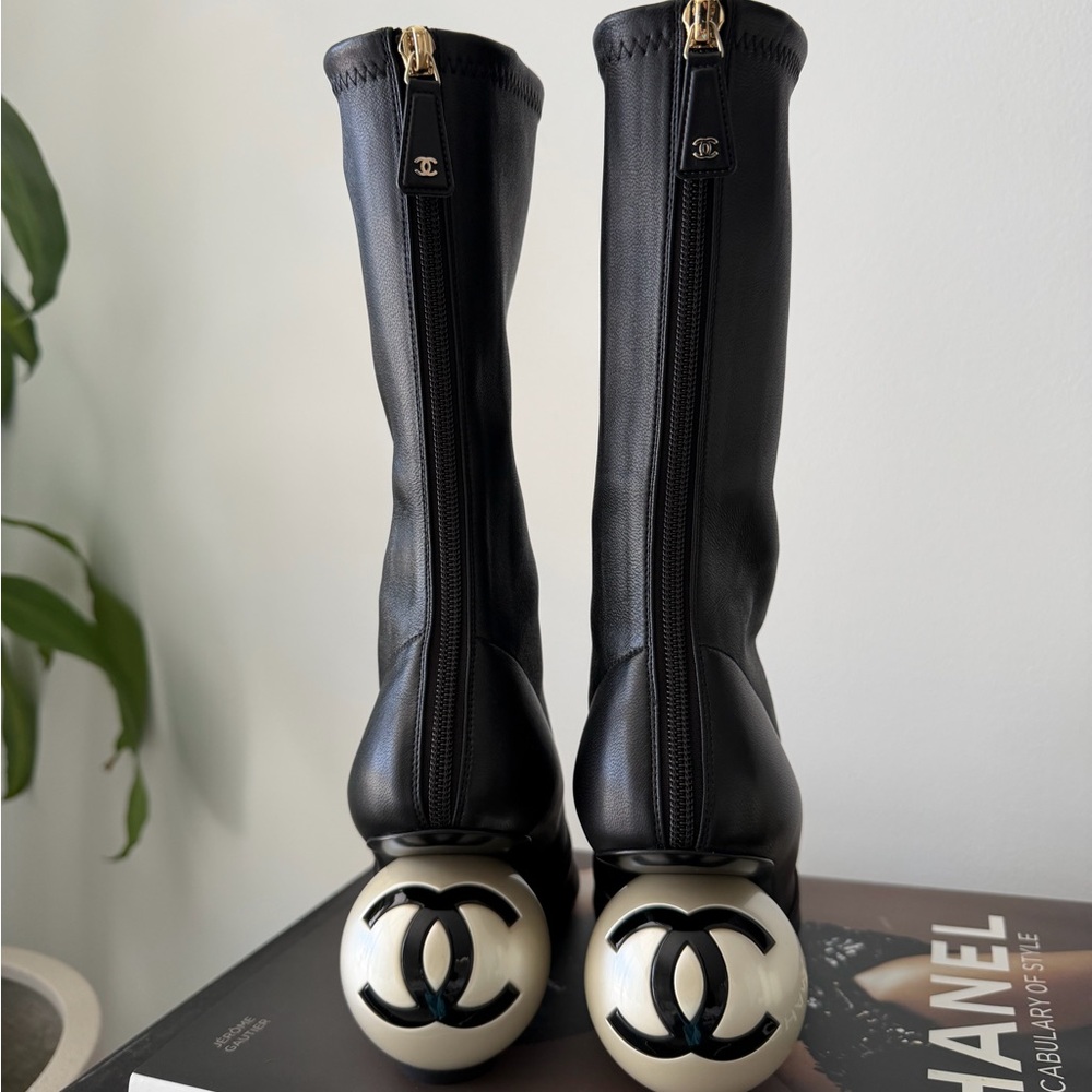 Chanel CC Pearl Boots